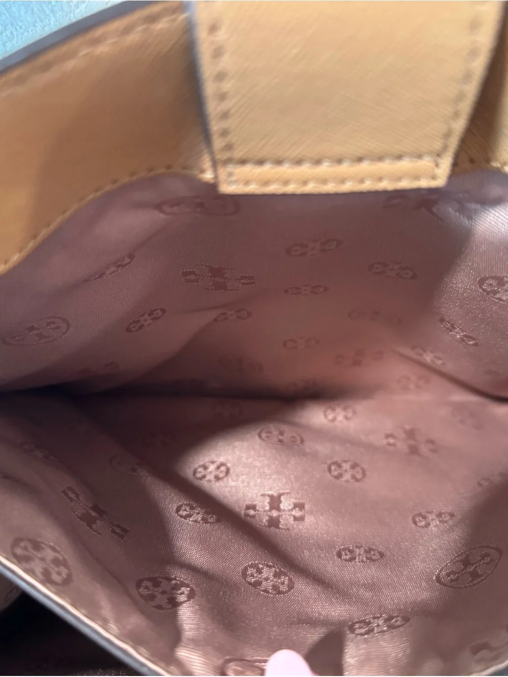 Tory Burch Camel/Tan Leather Structured Crossbody Tote